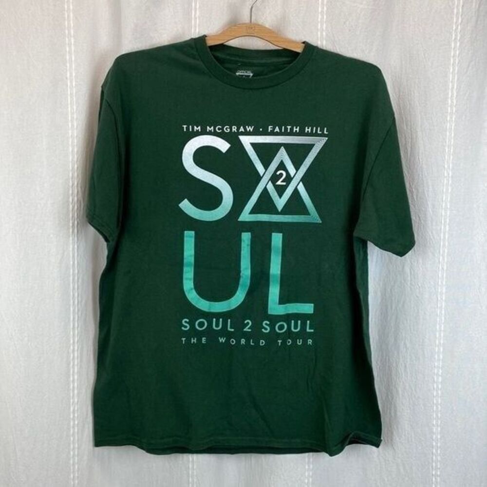 Tim McGraw Faith Hill Soul 2 Soul 2017 t shirt green large